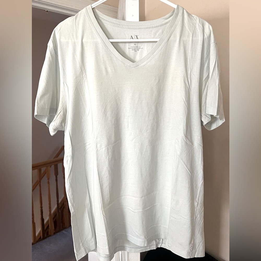 A/X Men's Light Green V-Neck T-Shirt